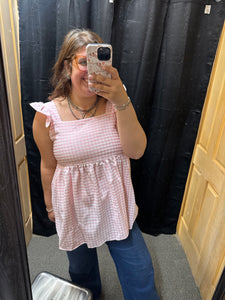 Pink Gingham Tank