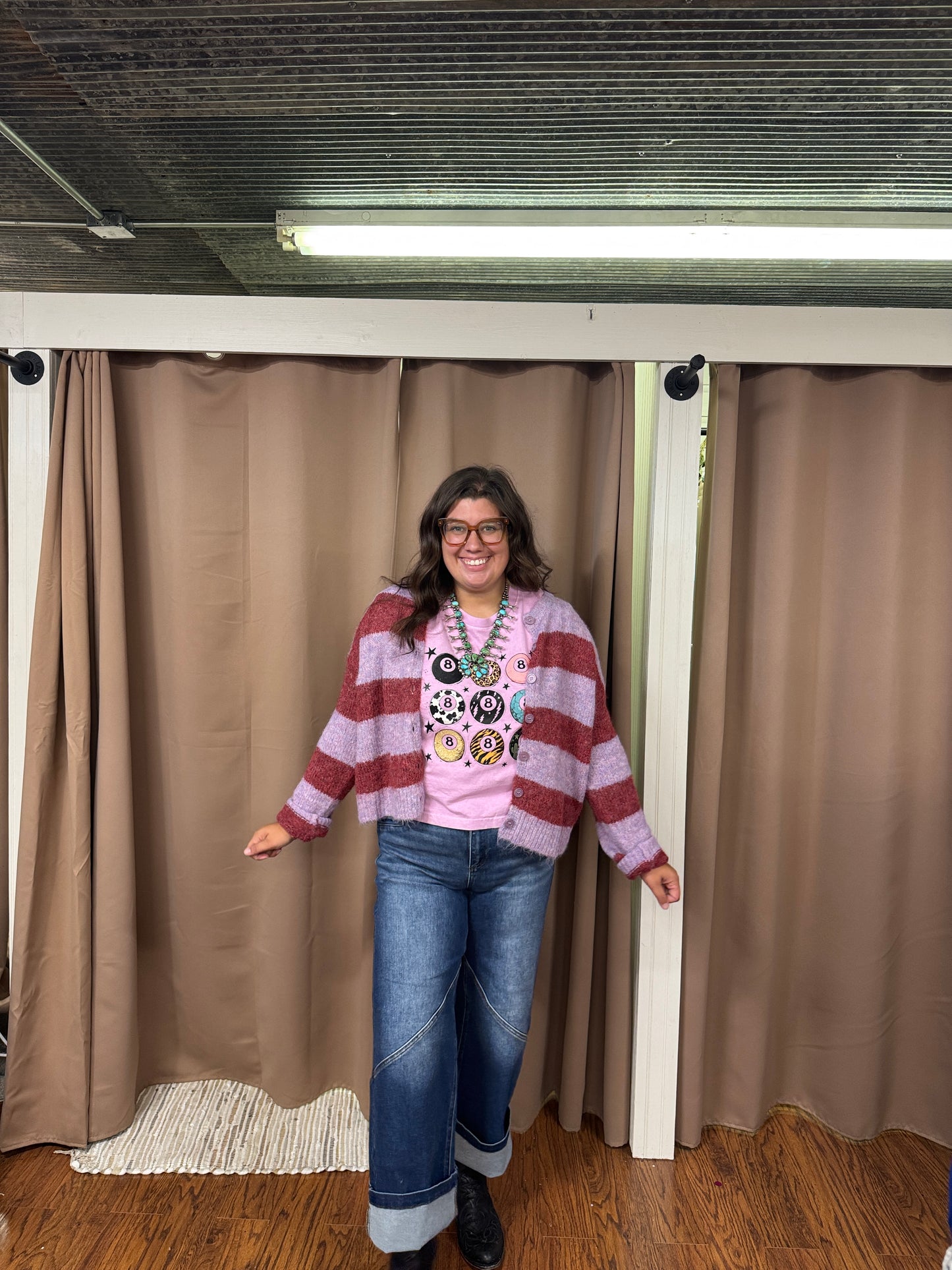 Burgundy + Lilac Cardigan