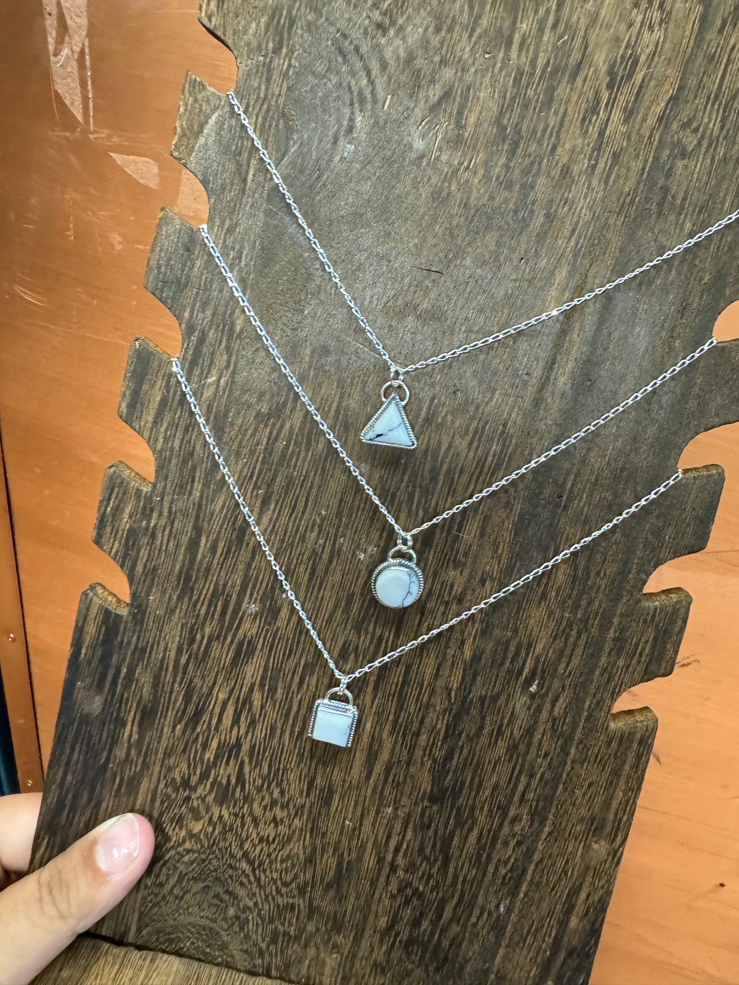 Howlite Mini Pendant Necklace