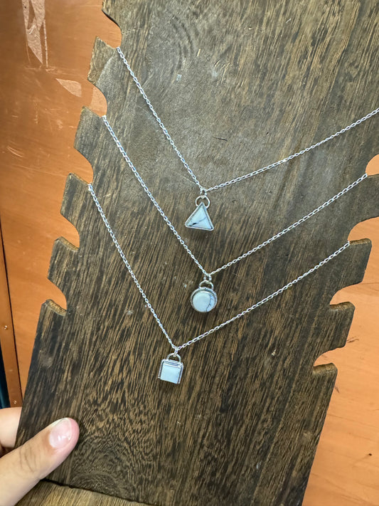 Howlite Mini Pendant Necklace