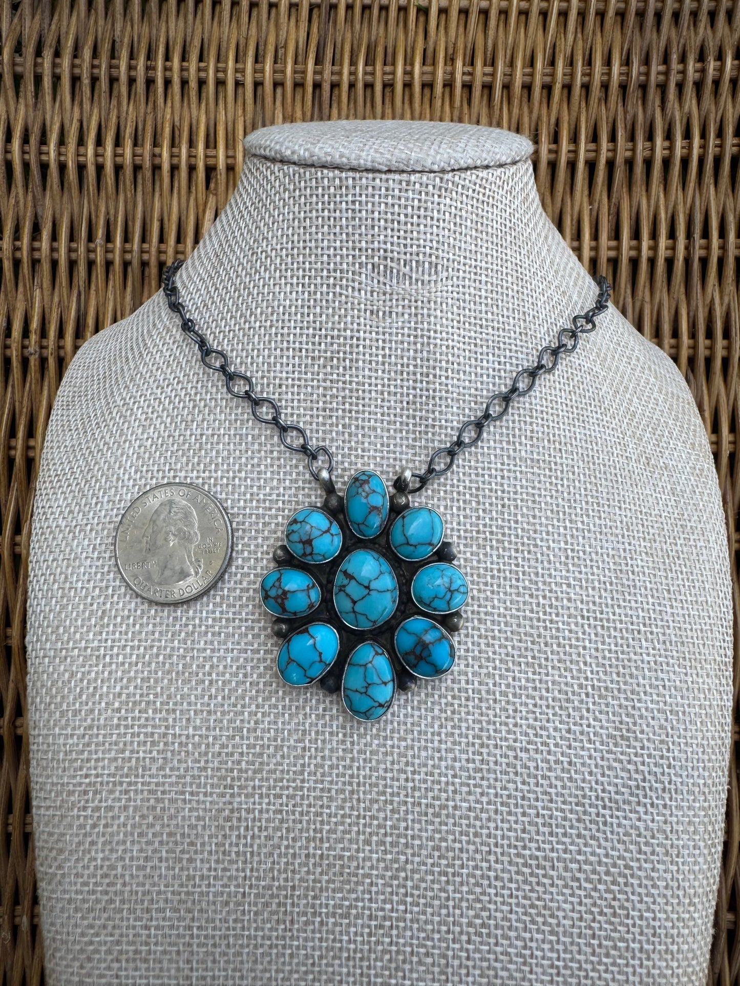 Sterling Prince Cluster Necklace