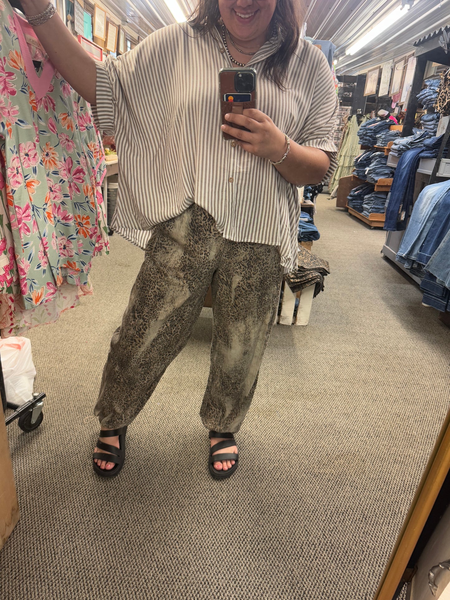 Leopard Draw String Pants