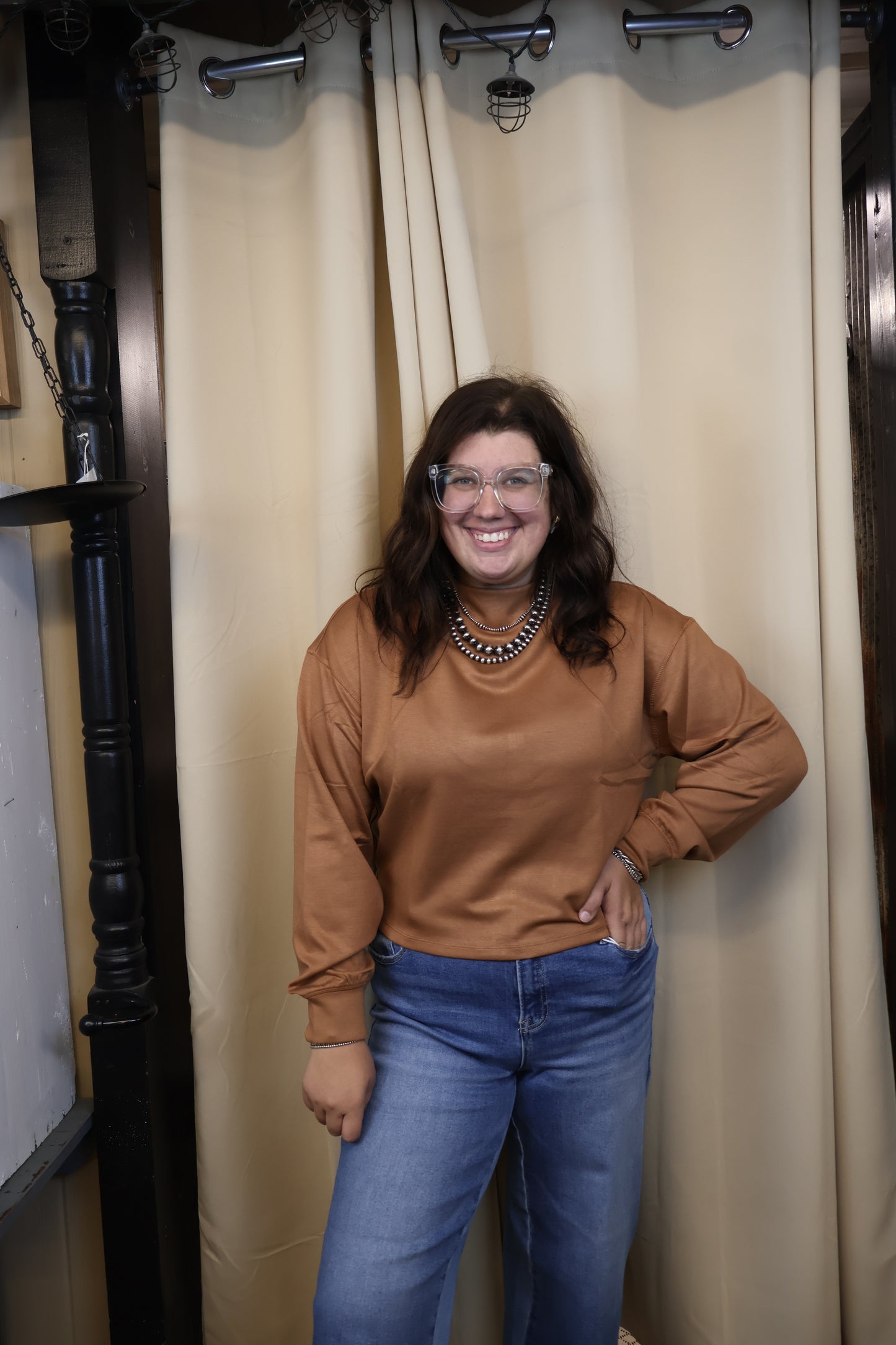 Camel Mock Neck