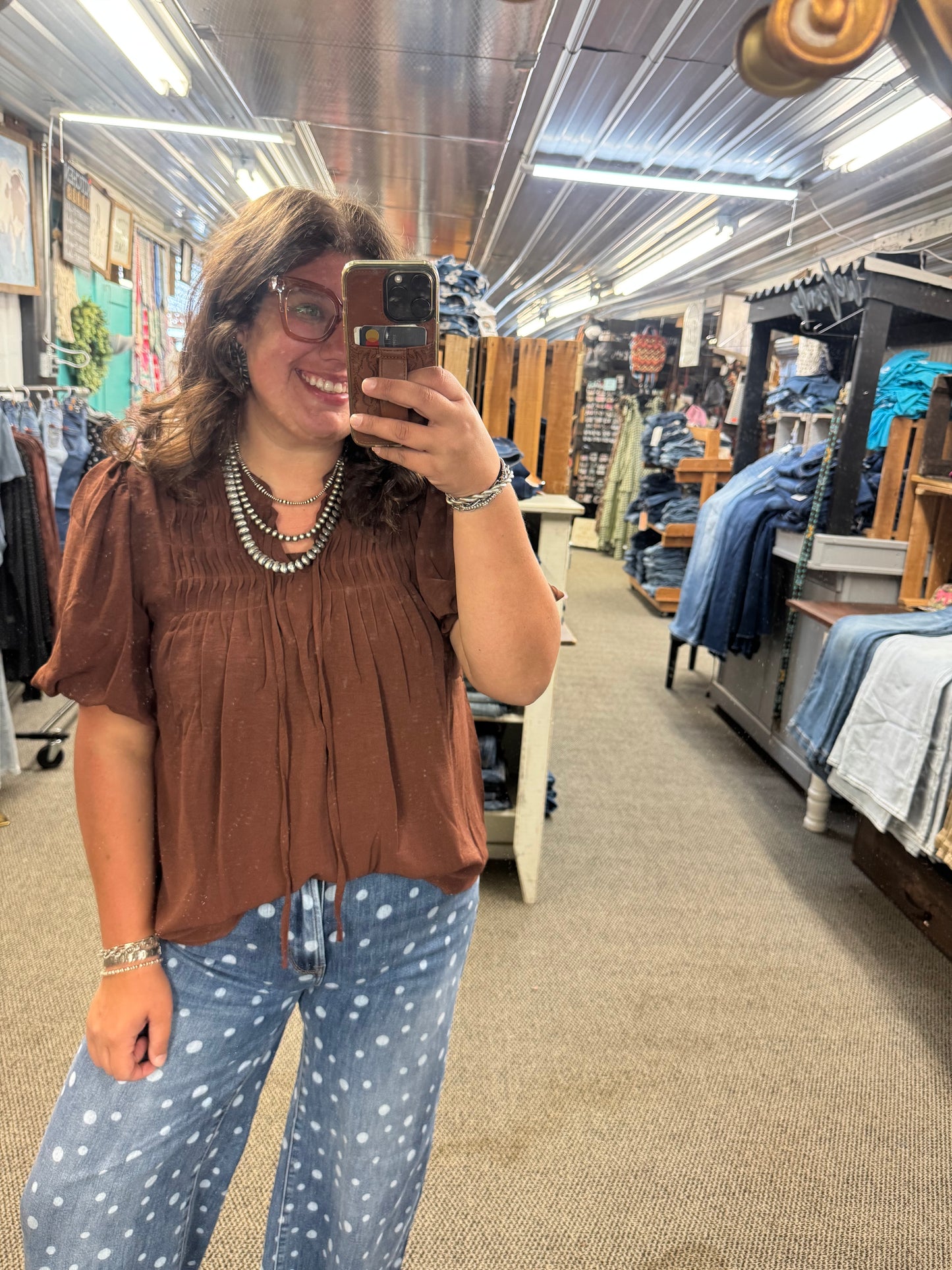 Brown Tie Top