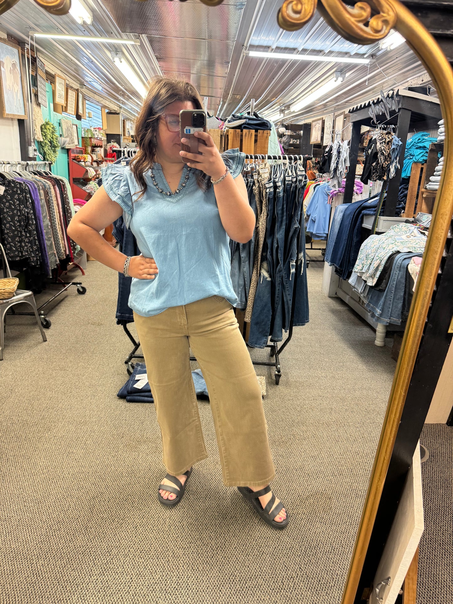JB Golden Brown Ankle Wide Leg