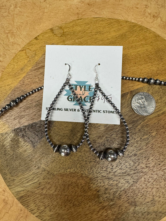 Pearl Teardrop Hoop Earrings