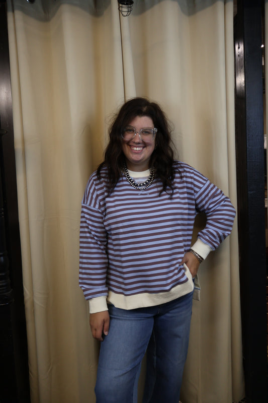 Blue Striped Comfy Top