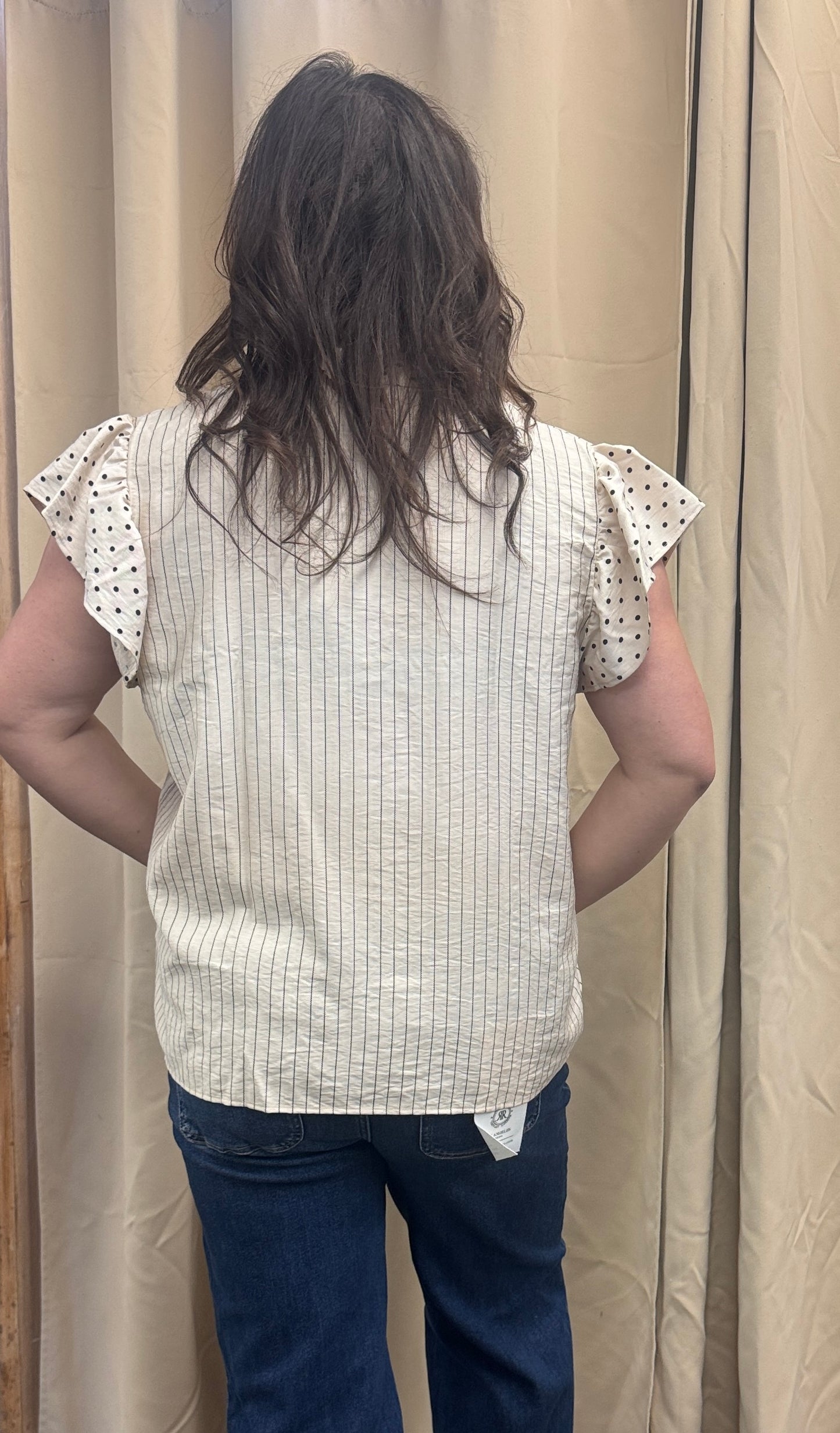 Cream Mixed Pattern Top
