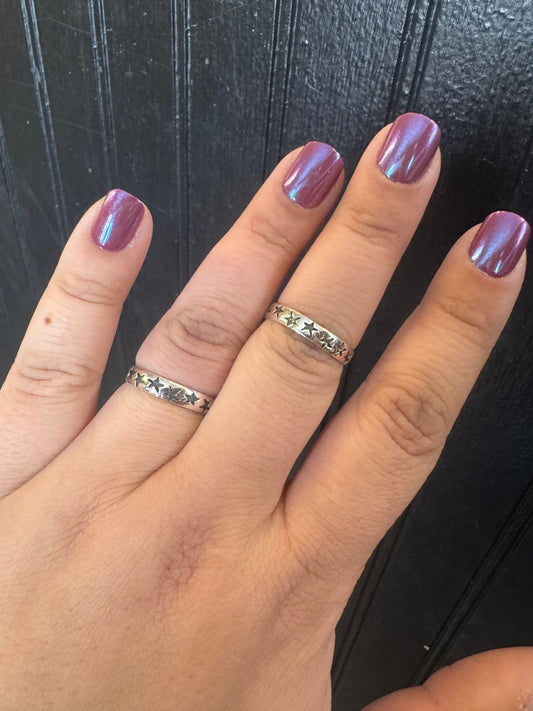 Star Stamped Stacker Ring