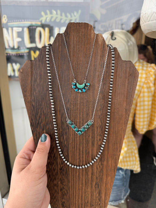 Turquoise 7 Stone Necklace