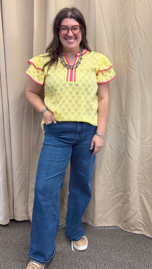 Yellow and Fuchsia Top