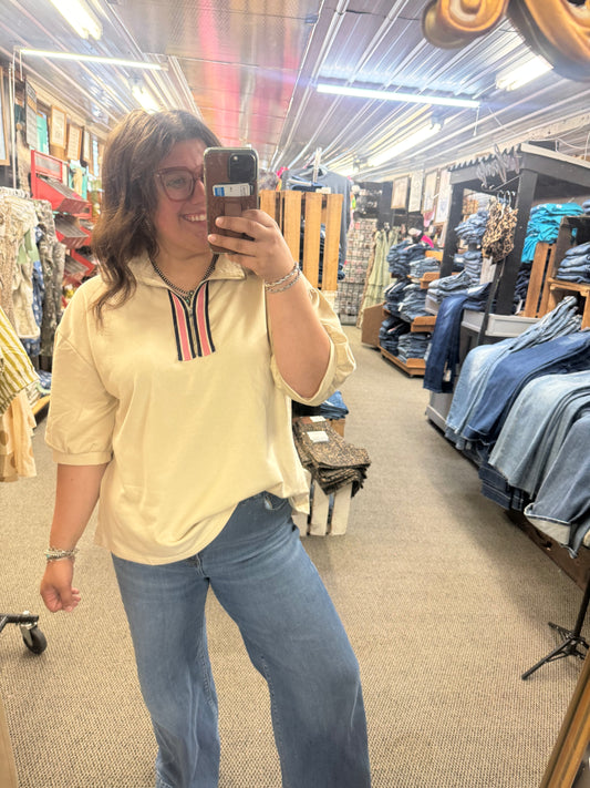 Tan Half Zip Top