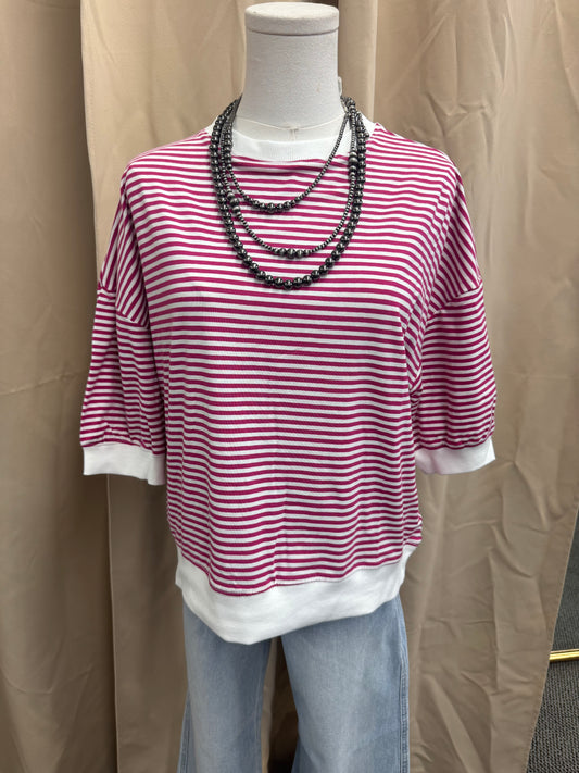 Magenta Banded Top