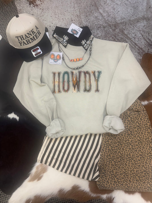 Embroidered Howdy Crewneck