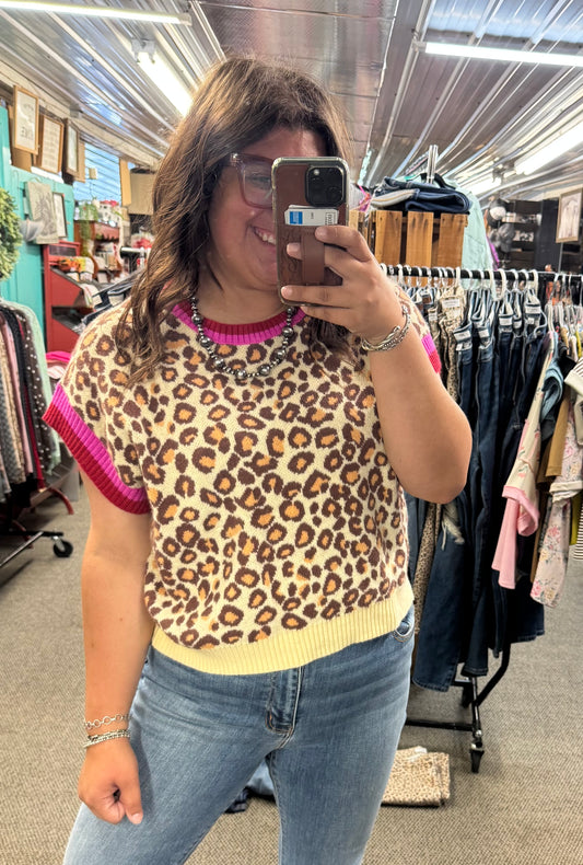 Cheetah Sweater Top