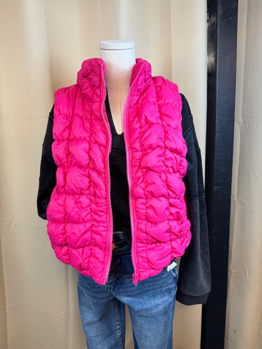 Hot Pink Puff Vest