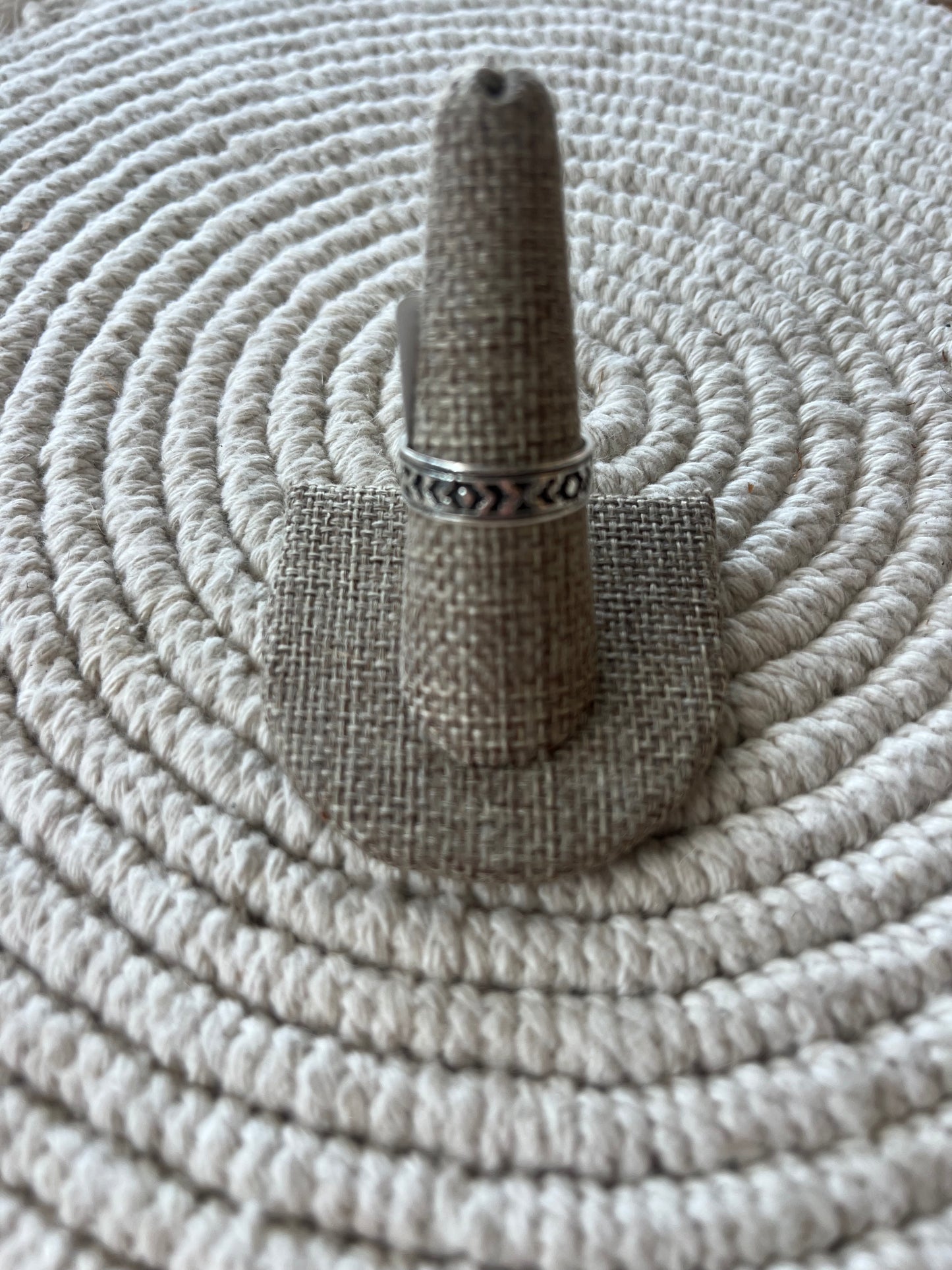Sterling Silver Aztec Pattern Stacker Ring