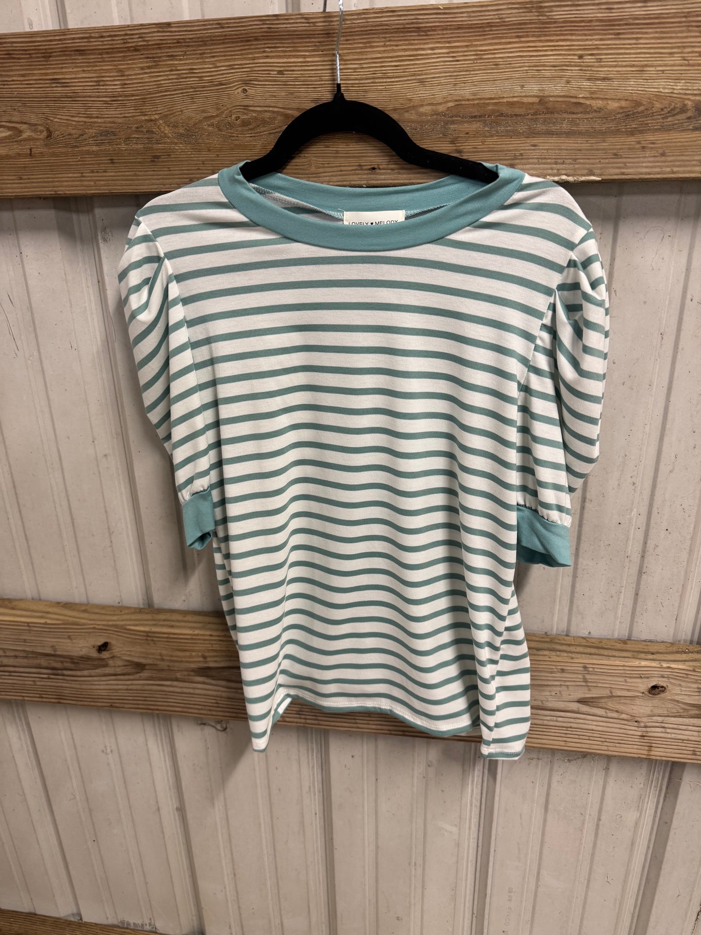 Teal Striped Top