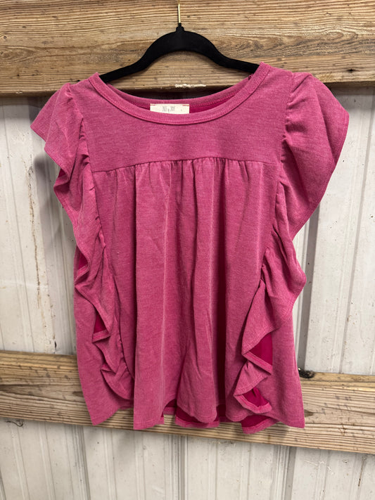 Magenta Ruffle Top