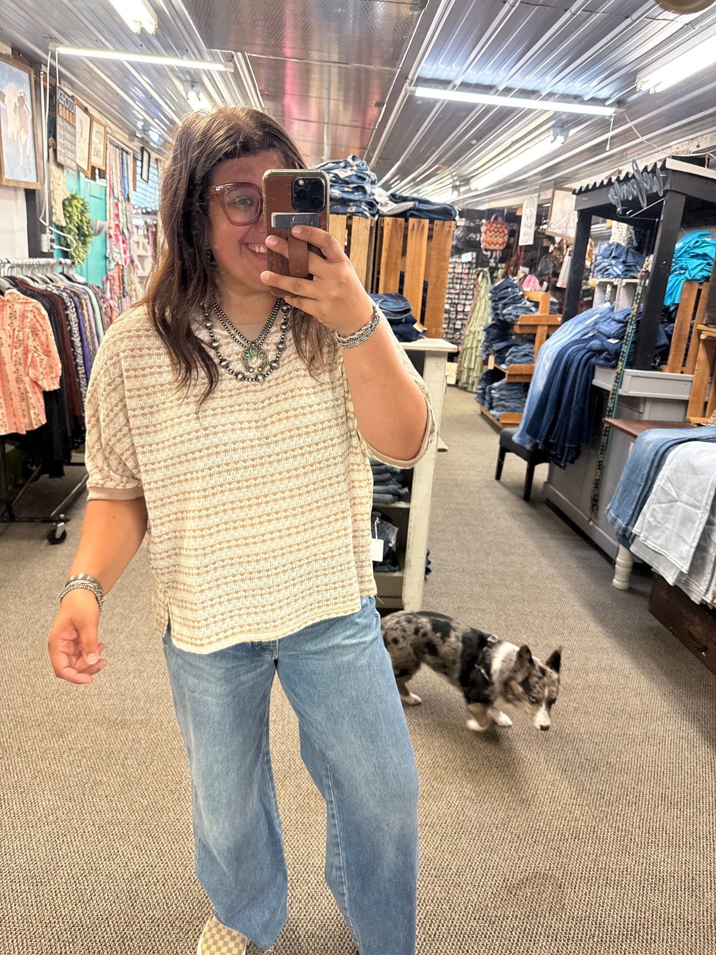 Taupe Knit Top