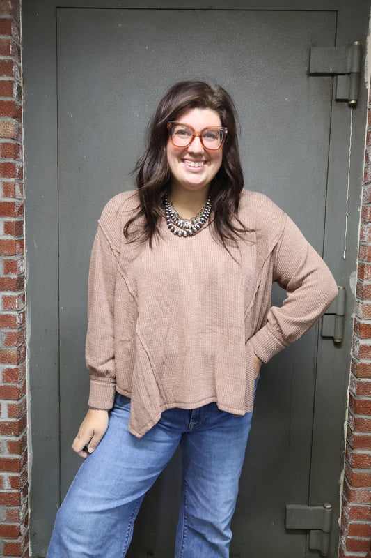 Mocha Ribbed Long Sleeve
