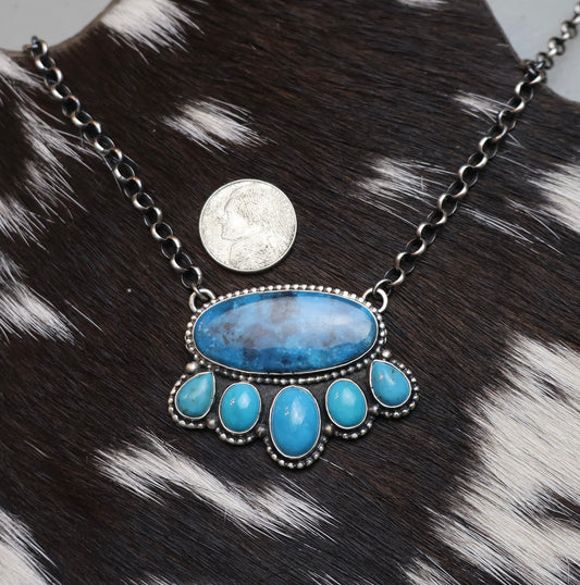 Large Turquoise Cluster Necklace