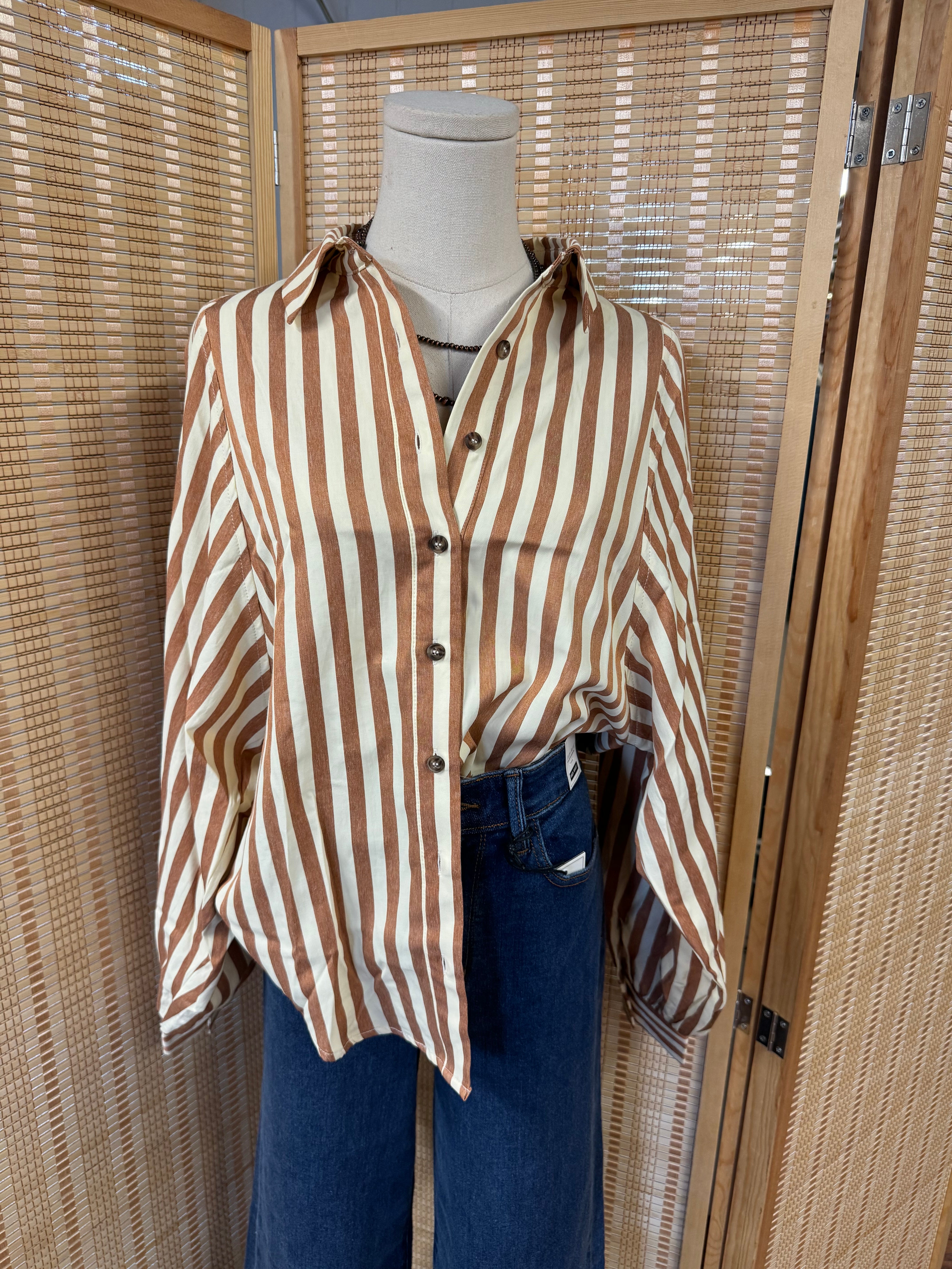 Camel Striped Long Sleeve