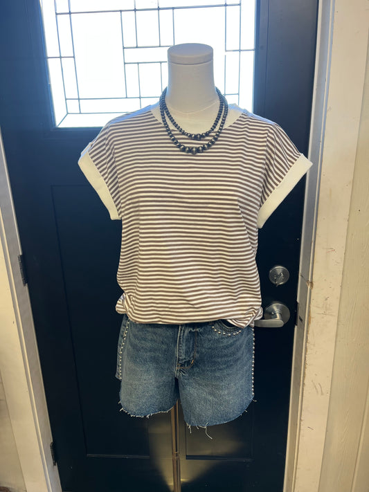 Mocha Striped Top