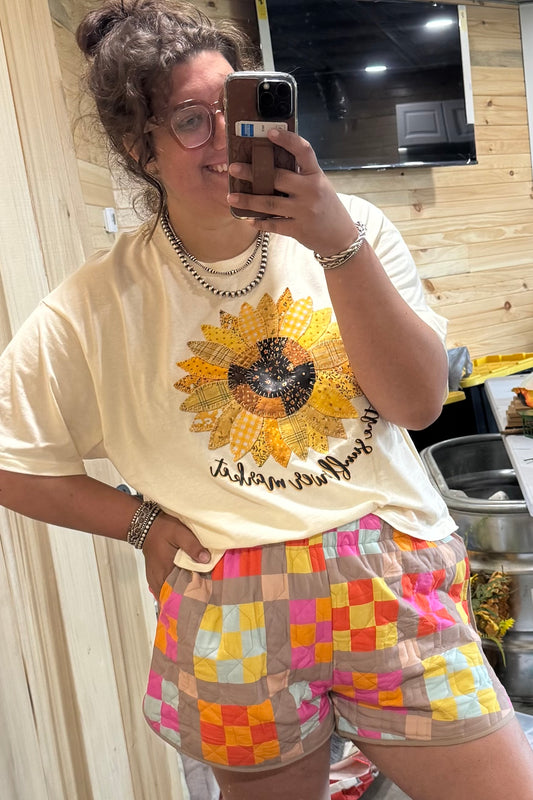 Quilted Patchwork Shorts