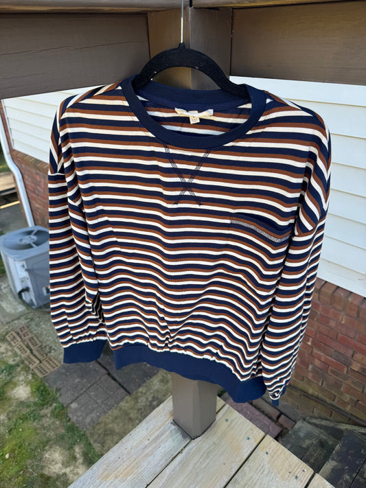 Navy Striped Top