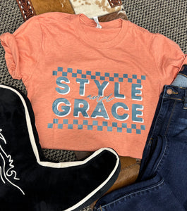 Checked Style and Grace Tee