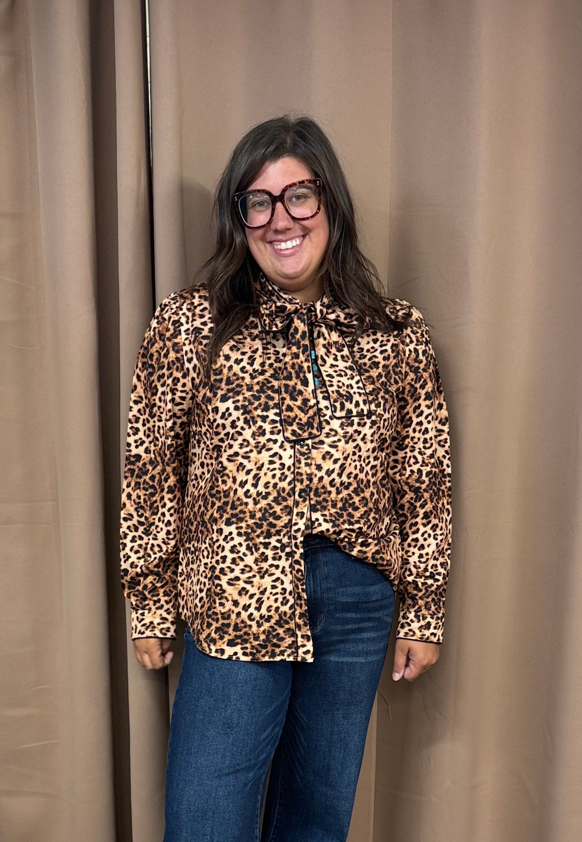Leopard Tie Top