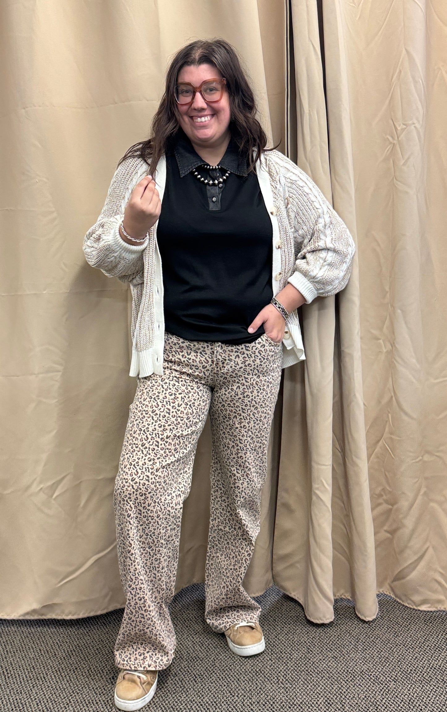 Midrise Leopard Print Pants