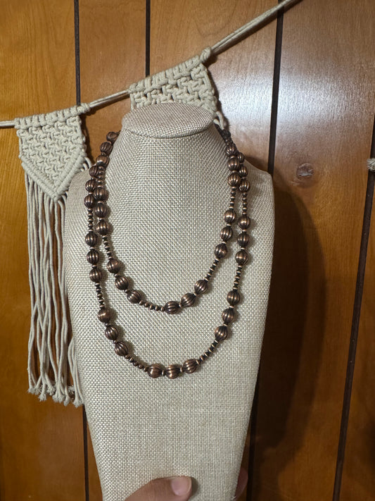Mixed Fluted Copper Necklace