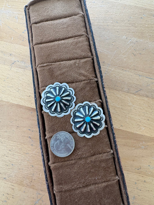 Small Flower Concho Earrings
