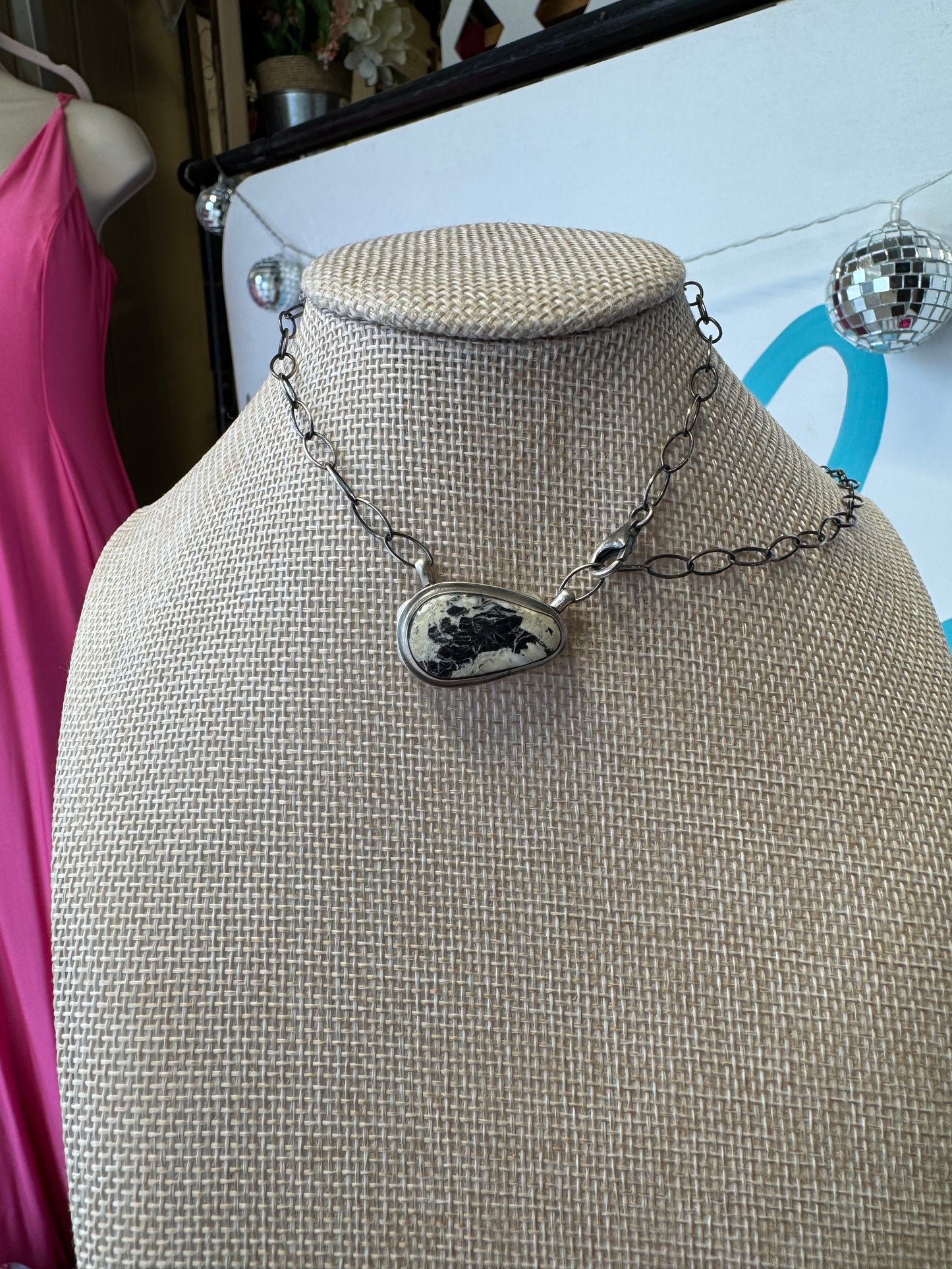 White buffalo teardrop necklace