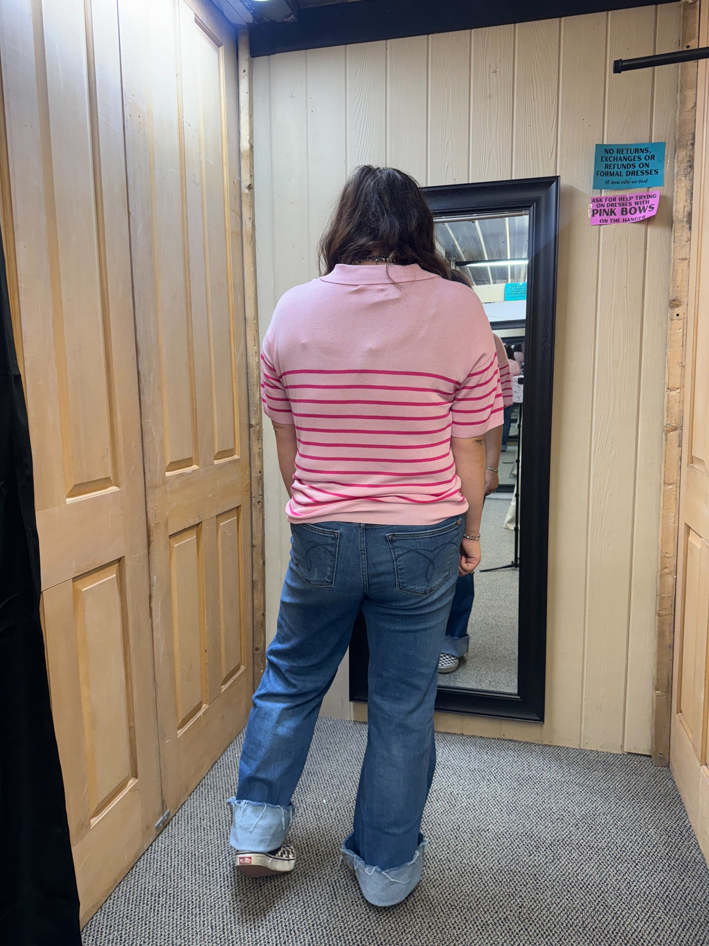 Pink Striped Sweater Vest