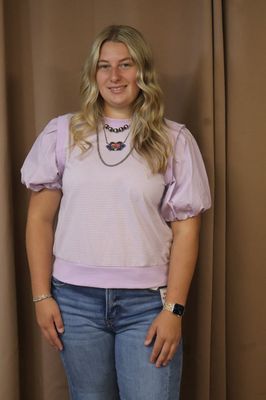 Lavender Stripe Top