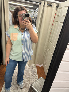 Striped Colorblock SS Top