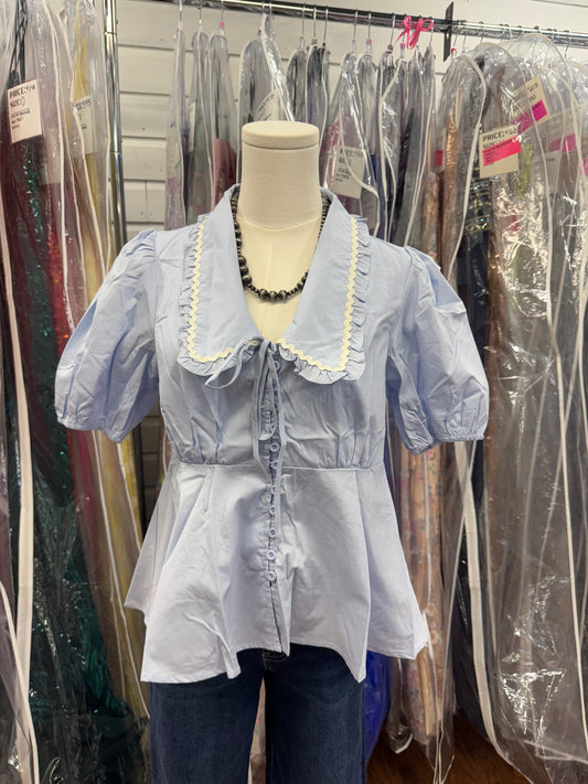 Periwinkle collared  top
