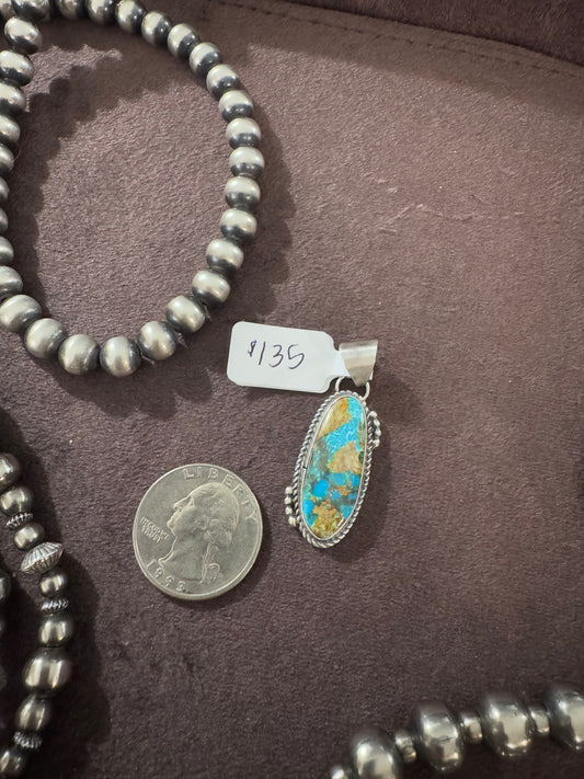 Long Oval Turquoise Pendant