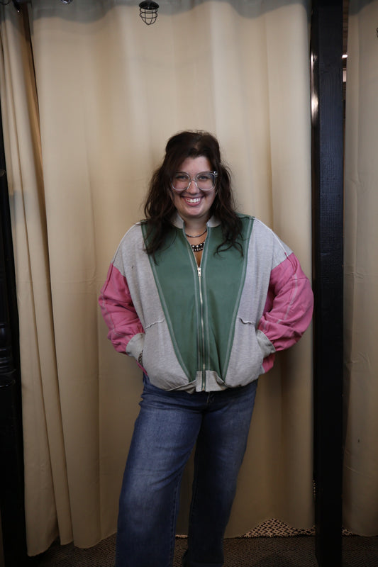 Green and Pink Zip Up