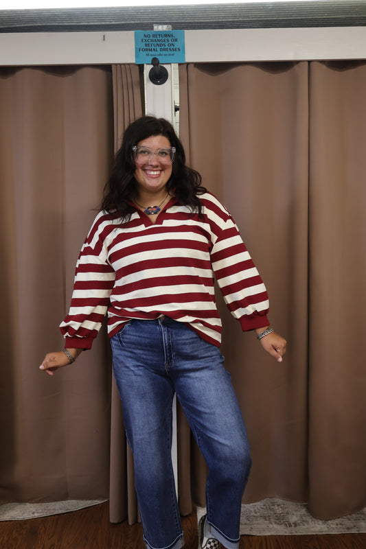 Red Striped Pullover