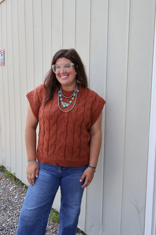 Rust Sweater Top