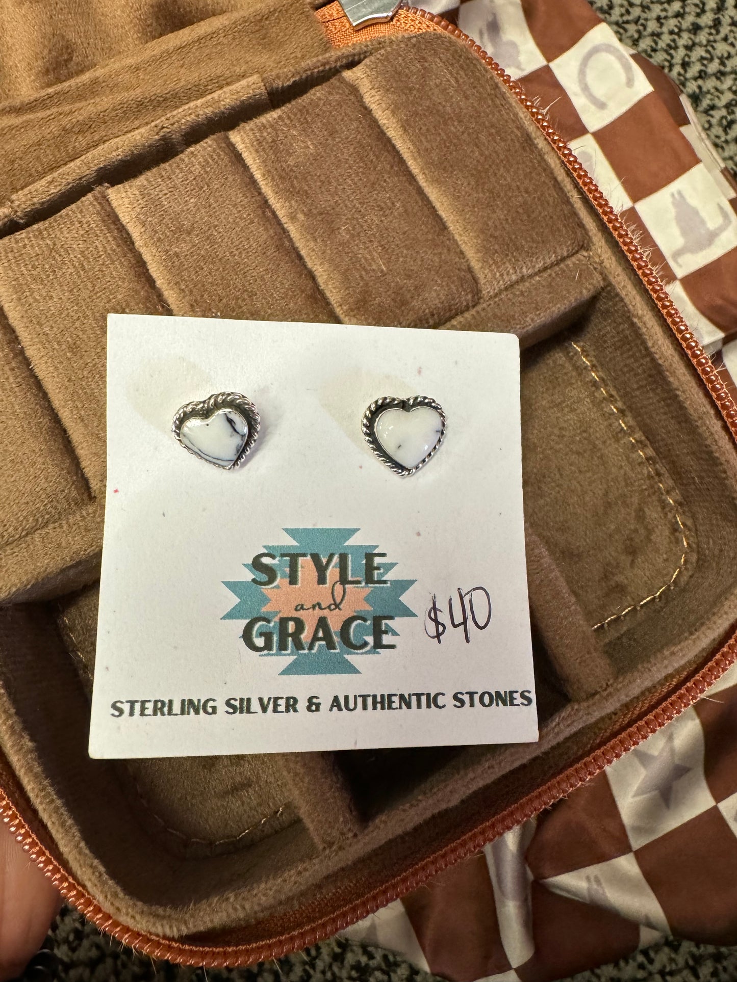 Howlite Stud Earrings
