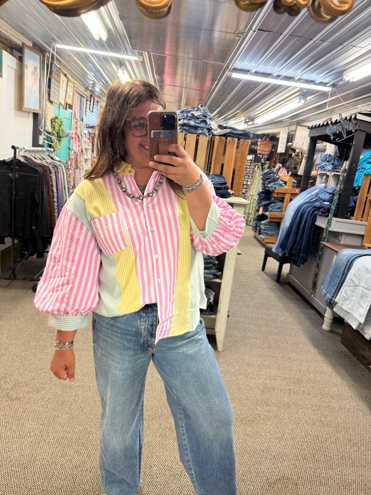 Yellow and Pink Mixed Top