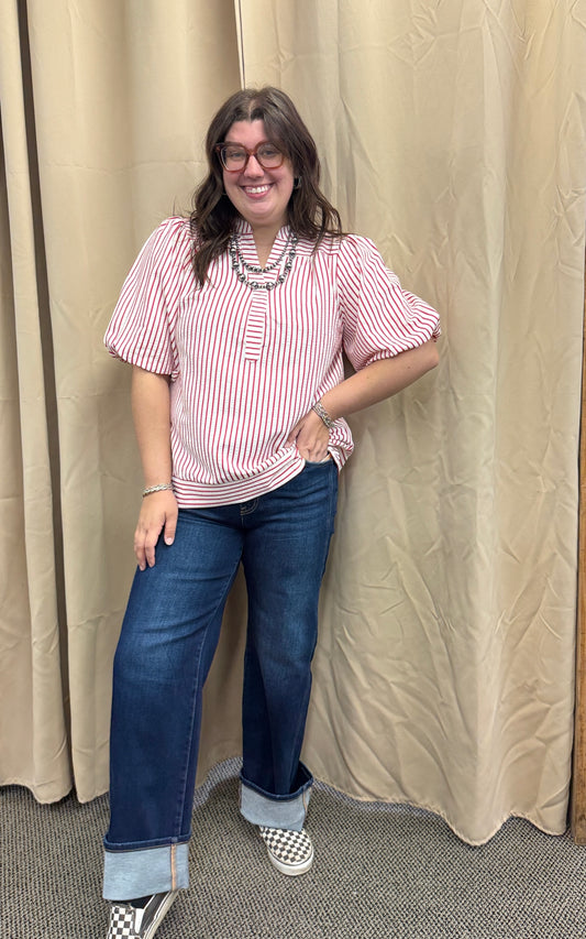 Red Striped Top