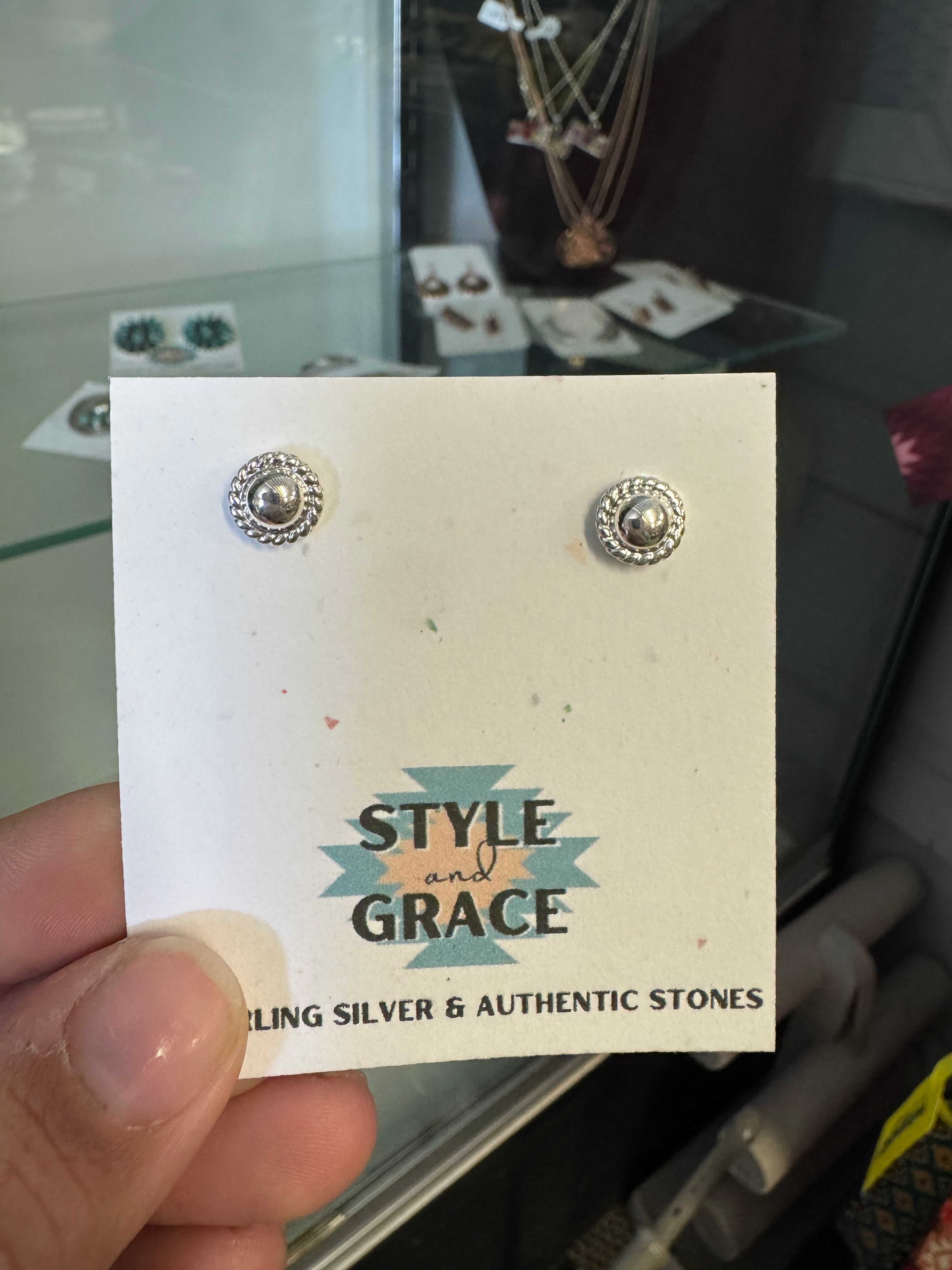 Mini Concho Stud Earrings