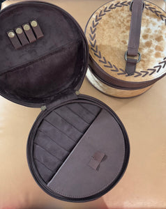 Round Hide Jewelry Boxes