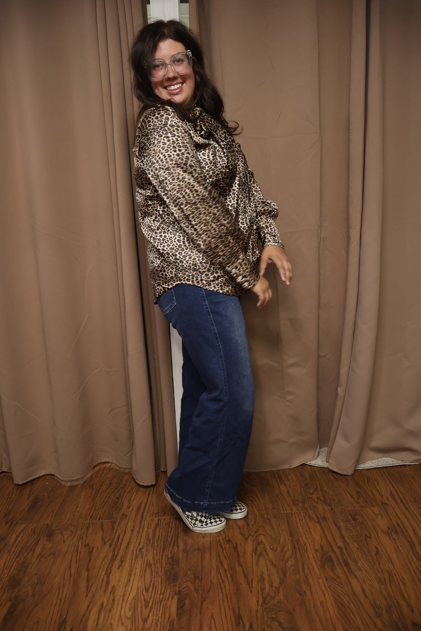 Bow Tie Cheetah Button Up